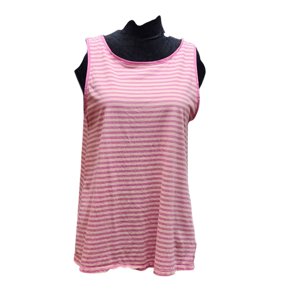 Pink sleeveless tank top with mock neck